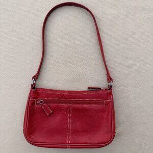 Vintage Red Genuine Leather Shoulder Bag